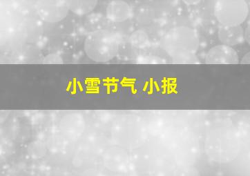 小雪节气 小报